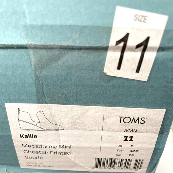 TOMS Kallie Wedge Bootie – Macadamia Mini Cheetah Print, Size 11 - Picture 6 of 7